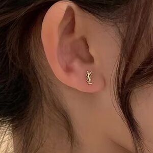NEW YSL vintage earring  unbranded stud western gold